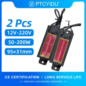 2Pcs Automatic Air Heater 12V-220V PTC Heater Thermostatic Heating Element Multipurpose Heater Incubator Patio Heater 54B2-Z