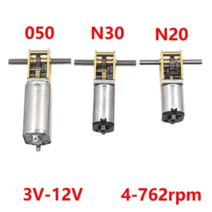 1pc Micro 050 N30 N20 Worm Gear Motor DC3V-12V 6V 9V 4-762rpm Slow Speed All Metal Gearbox T-shaped Dual Shaft Motor
