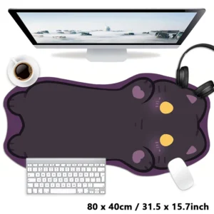 Pink Black Tortoiseshell Kawaii Cat Cartoon Cute Animal Kitty XXL Large Mouse Pad Computer Non-slip Keyboard Desk Mat Mousepad