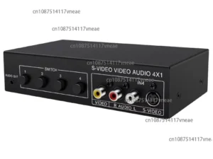 4x1 S-Video+ AV Switcher 4 In 1 Out Video 720P Switcher with 3.5mm Audio Output Metal Case VSSW41