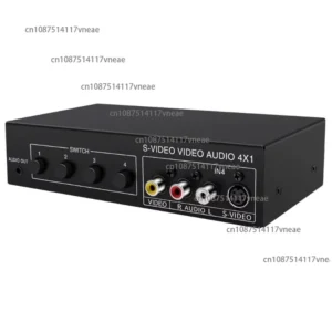 4x1 S-Video+ AV Switcher 4 In 1 Out Video 720P Switcher with 3.5mm Audio Output Metal Case VSSW41