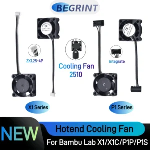 2510 Fan for Bambu Lab X1/P1 Hotend Cooling Fan with Cable Rapid Cooling Fan for Bambu X1C P1S P1P 3D Printer Accessories