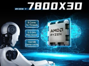 AMD Ryzen 7 7800X3D 8-Core 16-Thread DDR5 4.2GHz R7 7800X3D Socket AM5 L3=96M Processor 5NM 120W No Fan