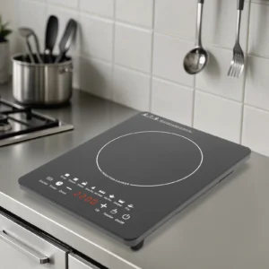 750W Electric Induction Cooker Glass PP Body 8 Presets Temp Adjustable for Dorm RV Home Restaurant & Hot Pot Use
