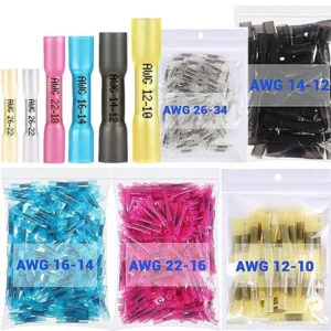 10-200pcs Heat Shrink Butt Connectors AWG 24–10 Butt Splice Insulated Waterproof Electrical Automotive Wire Crimp Terminals