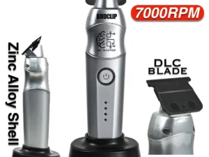 Professional Electric Hair Trimmer BRDCLIP TF-617 Men's Hair Clipper DLC Blade Zinc Alloy Body with Base Carving Machine Barber