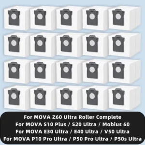 Dust Bag Compatible For MOVA E30 E40 P50s S20 V50 Ultra / P10 P50 Pro Ultra / Mobius 60 / S10 Plus / Z60 Ultra Roller Complete