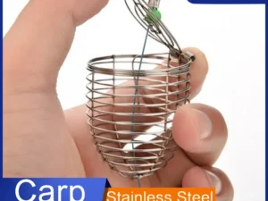 FLYSAND Fishing Cage Fishing Stainless Steel Bait Cage Basket Feeder Holder Fishing Lure Cage 3 Sizes S/M/L Fishing Feeder Cage