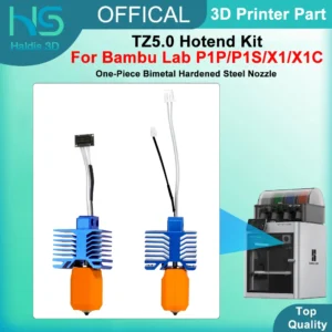 TZ5.0 Hotend Kit For Bambu Lab P1P/P1S One-Piece Bimetal Hardened Steel Nozzle Hot End 0.4mm For Bambulab X1/X1C 3D Printer Part