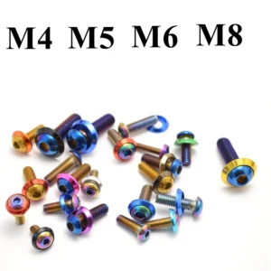 5Pcs Titanium Blue Bolts with Nuts Suitable for Motorcycle Fender Bolts Bicycle Bolts M4 M5 M6 Motorcycle Accessories