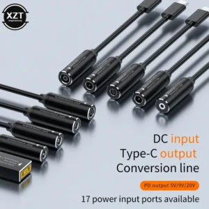 65W DC to USB C PD Power Adapter Converter 5.5X2.5 7.4X5.0 4.5X3.0 Laptop Charger to Type C Connector for Xiaomi Samsung Lenovo