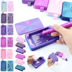 Gradient Color Diamond Art Tray With Lid, Diamond Painting Storage Box, DIY Crafts Tools Accessories