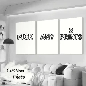 3/4/5pcs Custom Canvas Printing Personalized Photo Suitable for Family Life Pets Scenery Couple Weddings Home Decor Poster Gifts