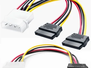 IDE Molex 4 Pin to SATA 2 Serial HDD Power Adapter Cable Hard Drive Connector Male to Female Molex SATA Extension Cord