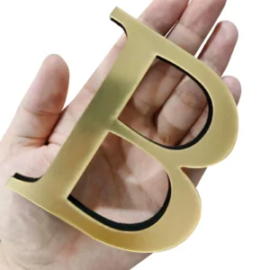 10cm 3D Mirror Acrylic Wall Sticker 26 English Letters Wall Sticker Decals Self-Adhesive Wall Art Mural Home Party Light Gold