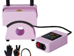 SucceBuy Hat Press Machine Mini Hat Heat Press for Caps Cap Heat Press Machine Safety Base and Glove Automatic Shut-Off Purple