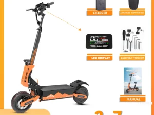 Arwibon GT08 Adult Electric Scooter 5600W Motor Top Speed 46MPH, 60V27AH, 11 Inch Off-Road Tires Sport Commuter Folding EScooter