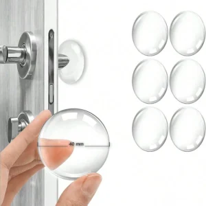 Door Knob Wall Shield Clear Soft Rubber Door Stopper Door Handle Bumper Mute Stickers Wall Protector Muffler Pad Protective Plug