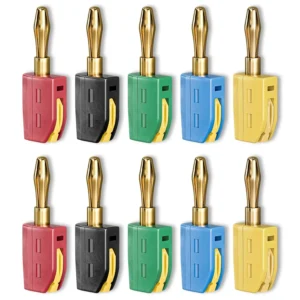 4mm Banana Plug High Current Quick Connect Gold-Plated 32A 10PCS Banana Connector