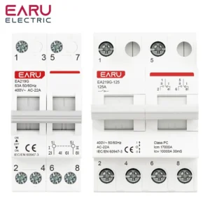 Din Rail 2P 40A 63A 125A AC400V Modular MTS Dual Power Manual Transfer Switch AC Isolating Discounnecting Switch Circuit Breaker