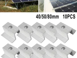 10Pcs/set Solar Middle Clamp PV Fit For Aluminum Alloy Solar Panel Frame Height 25-50mm For Most Frame Modules Accessories