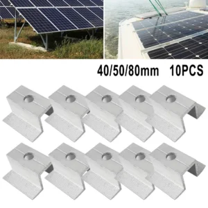 10Pcs/set Solar Middle Clamp PV Fit For Aluminum Alloy Solar Panel Frame Height 25-50mm For Most Frame Modules Accessories