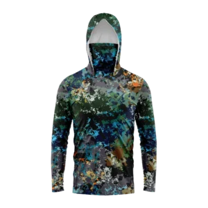 Men Hood Fishing Shirt long sleeve fishing t shirt uv protection Fishing Apparel