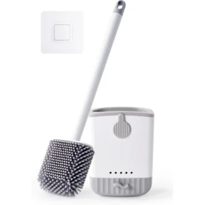 Wall-Mountable Toilet Brush Set – Heavy-Duty Design, Scrubs Without Leaving Hair, Easy Storage