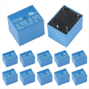 5Pcs SL-C series electromagnetic relay, 5-pin, 10A, 5V/12V/24V coil voltage, no battery/laser, industrial electrical components