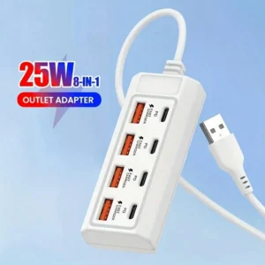 [8-terminal station fast charging USB hub] equipped with 4 USB and 4 PD ports | 25W fast charging, suitable for computers