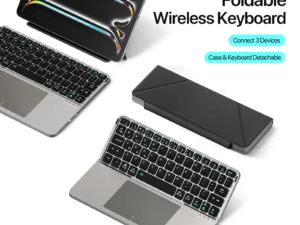 DUX DUCIS Foldable Bluetooth 5.0 Keyboard with Touchpad & Phone Holder For Phones Tablets PC iOS Android Windows Mac