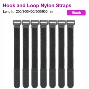 10/20/30pcs Black Fastening Hook And Loop Straps Fastening Tape Self Adhesive Cable Ties Wrap Bundle Fixed Ties Fastener
