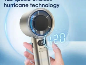 Mini Handheld Fan Mute Handheld Fan 4 Speeds Adjustment Air Calculating Fan With Power Display Portable Handheld Fan