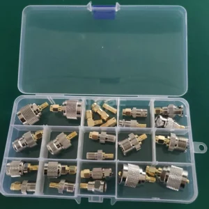 JXRF SMA BNC UHF To SMA SMB MCX MMCX BNC TNC UHF N F Type SO239 PL259 RF Coaxial Coax Adapter Connector Combination 4 Piece