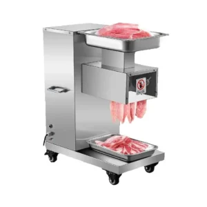 SucceBuy 500Kg/H Electric Meat Slicer 750W Commercial Meat Cutter 3mm Stainless Steel Blades Food Cutting Slicing Machine