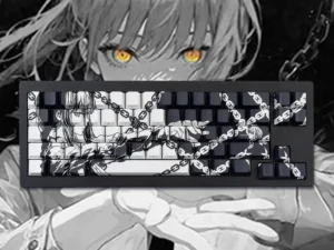 Makima Anime Keycaps Cartoon 129 Keys PBT Keycap Chreey Keycaps Japan Key Cap Dye-sub Mechanical Keyboard Caps for 64/68/71/108