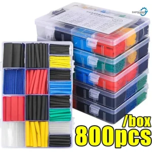 800pcs With Box Heat Shrink Tube Kit Thermoresistant Tubing Electrical Connection Cable Insulation Sleeved Protecter