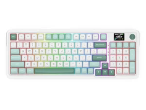 Redragon K719 Wireless Gasket Gaming 95 Keys Mechanical Keyboard,Easy-Control 1.14’’ TFT Info Display,Mint Mambo Switches