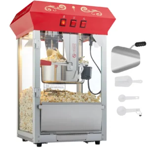 SucceBuy 8/12Oz Electric Popcorn Maker Commercial Popper Machine Automatic Corn Cookware with Scoop Spoon SUS304 Heating Tube