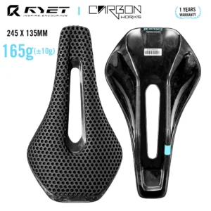 RYET 135/145/155mm 3D Printed Full Carbon Bicycle Saddle 245mm 260mm Bike Saddle for MTB Gravel Road Seat Bicycle Parts