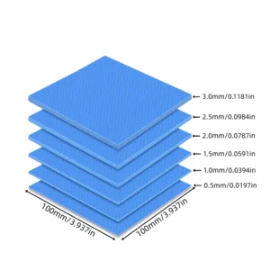 Silicone Thermal Pads,100x100mm Multi-Thickness Heat Resistant Silicone Thermal Pads for Laptop Heatsink CPU GPU LED Cooler