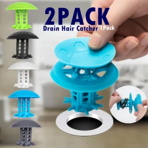2/1 PACK TXM Drain Hair Catcher Bathtub/Sink Drain Hair Catcher,2 in 1 Bathtub Drain Protector for Shower