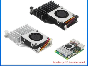 Raspberry Pi 5 Active Cooler Fan Aluminum Heatsink with PWM Speed Adjustable Fan Black Silver Blue Metal Radiator for RPi 5
