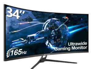 34 CRUA Gaming Monitor 34-inch Curved Ultrawide WQHD Monitor 3440 x 1440 R1500 Ultrawide Computer Monitor 144Hz VA Panel Display