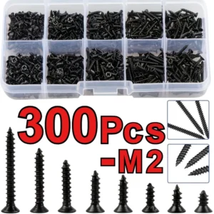 300-piece M2 self-tapping screw set in various sizes and styles -appliance assembly including convenient storage boxes