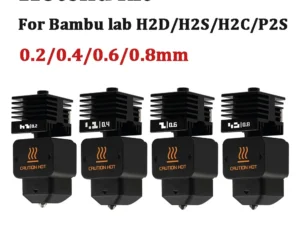 New High Quality P2S H2D H2S H2C Hotend Kit with 0.2/0.4/0.6/0.8mm Hardened steel Nozzle Replace Hotend Kit For Bambu A1/A1mini