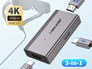 Lemorele 4k AR Glasses Adapter HDMI to Type-C AR Glasses Charging Converter USB-C Video Adapter for Xreal Airs Rokid Switch