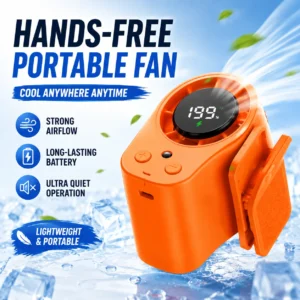 Mini Fan Portable Small Clamp-type Fan with 199 Speed Adjustments Equipped with LED Lights Long-lasting Outdoor Waist-worn Fan