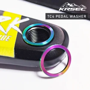 KRSEC 2PCS Bike Titanium Alloy Pedal Washer Spacer Gasket for Mountain Bike Road Bicycle Crank Protection Ring