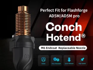 Trianglelab®& Phaetus Conch Hotend® Perfect Fit for Flashforge AD5M/AD5M Pro EndCoat™ V6 Removable Nozzle 43mm³/s Flow Precision